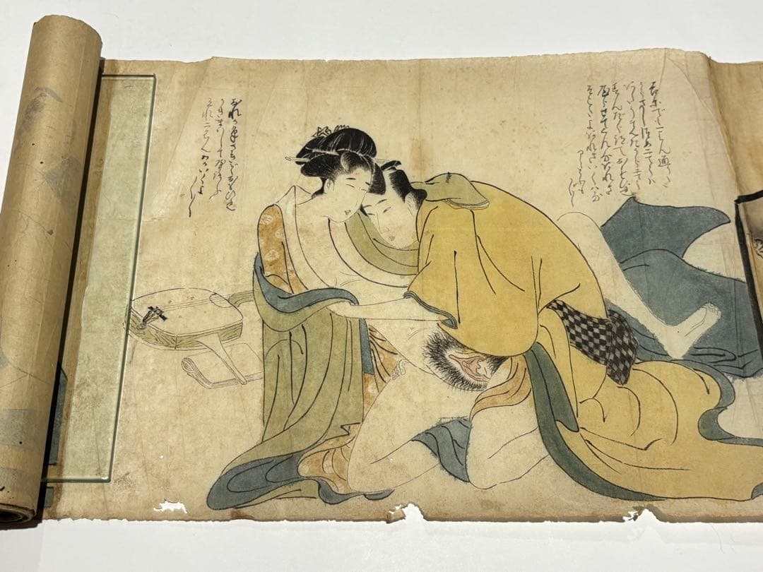 「彩色江戸時代後期筆 春画巻」1巻|艶本 わじるし 巻物 和本 浮世絵