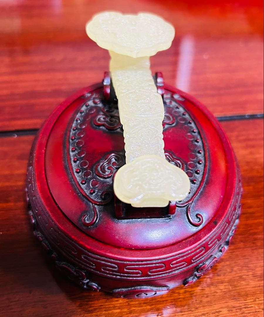 清時代　骨董品 朱肉　玉如意