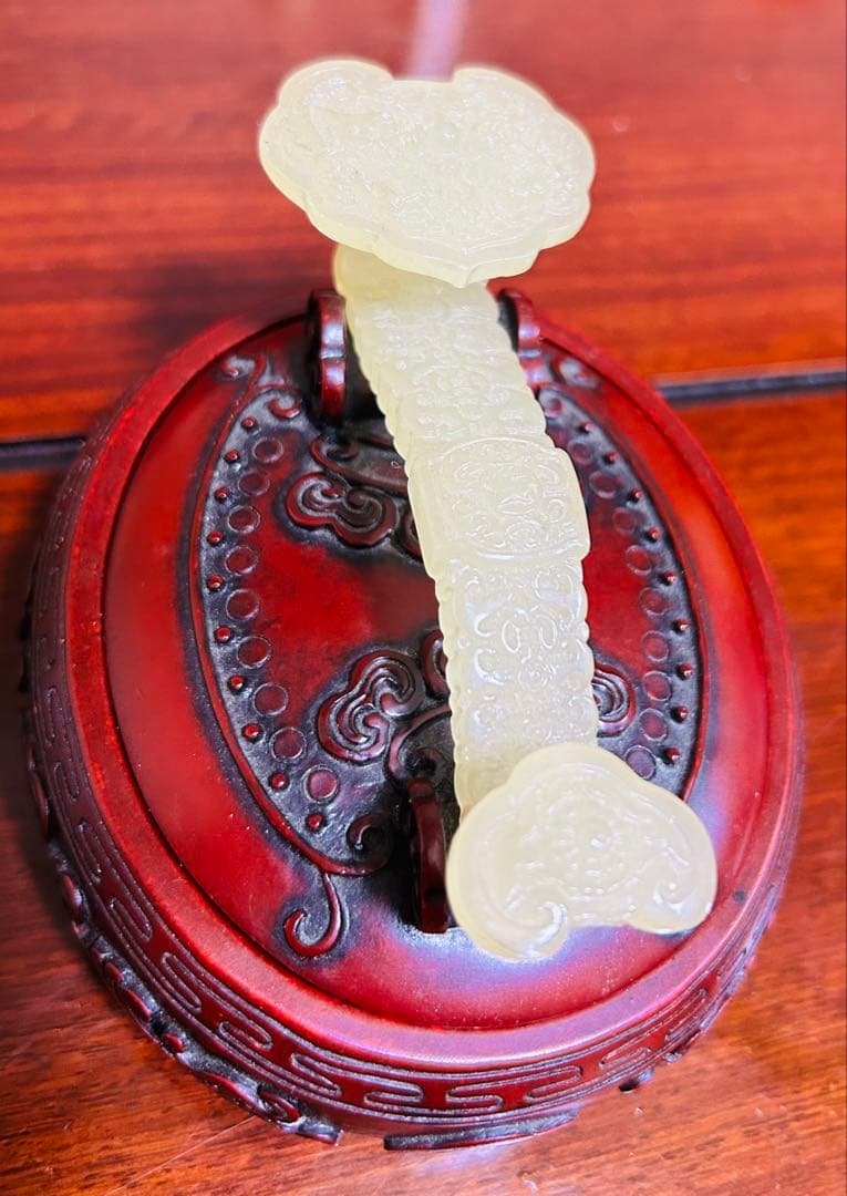 清時代　骨董品 朱肉　玉如意