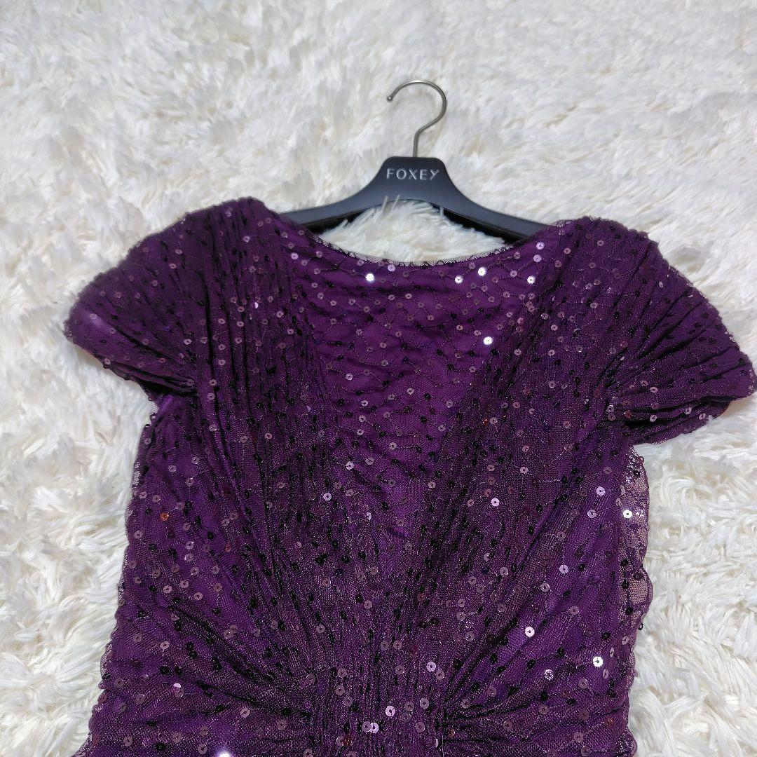 【未使用品♡美シルエット】タダシショージ　スパンコールカクテルドレス　S