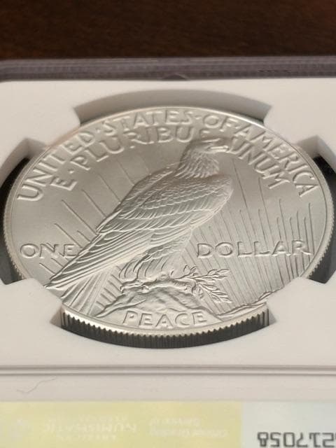アメリカピースドル純銀復刻銀貨2023MS70初期公式頒布NGC鑑定済
