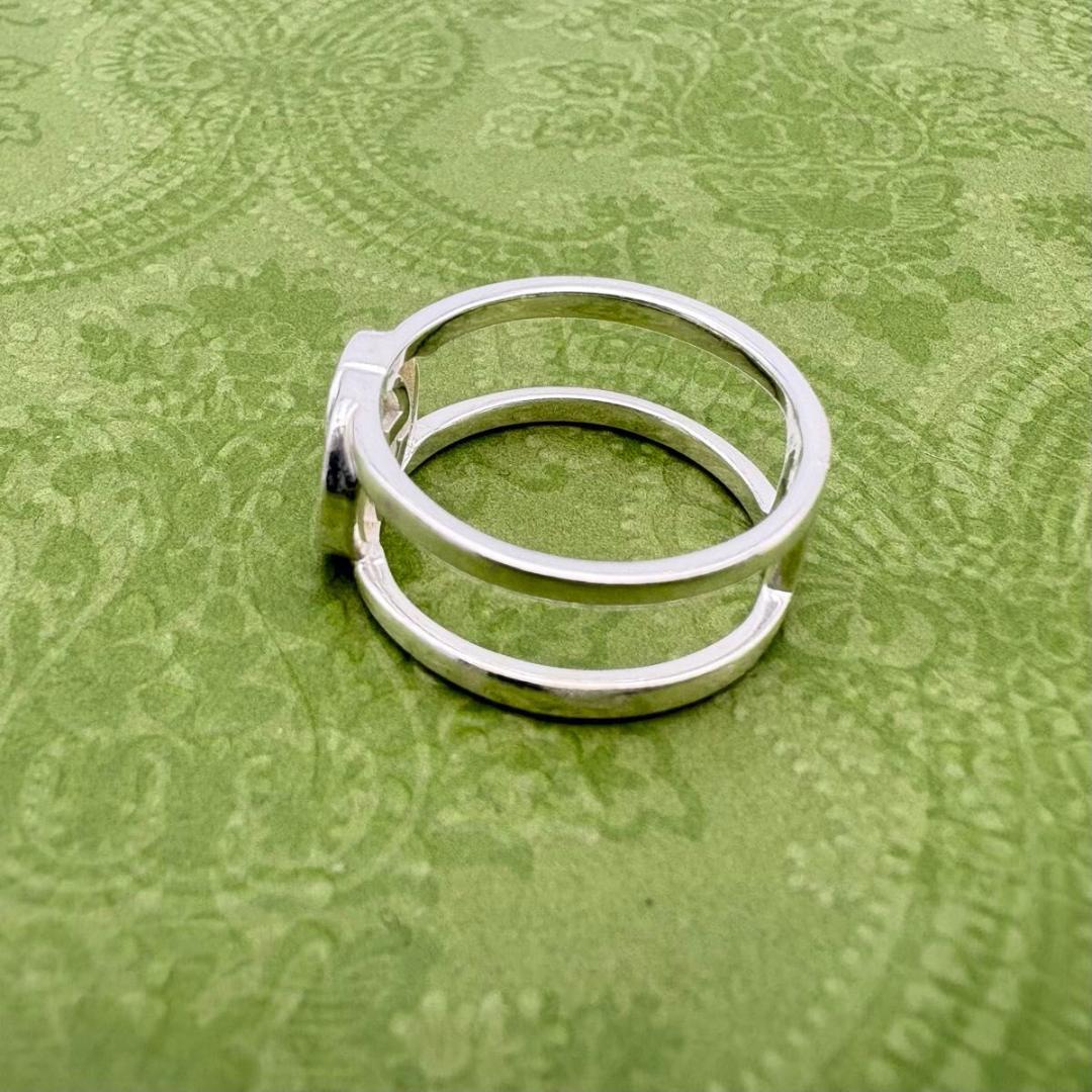 GUCCI シルバーリング インターロッキング オープン 925 20号 19号