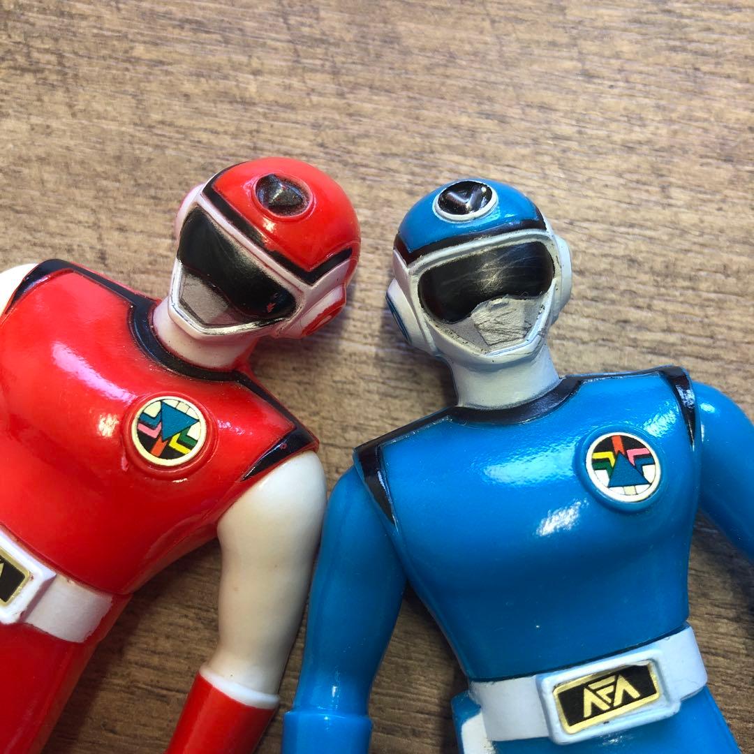 BANDAI 超新星フラッシュマン ソフビ 2体セット レッド ブルー