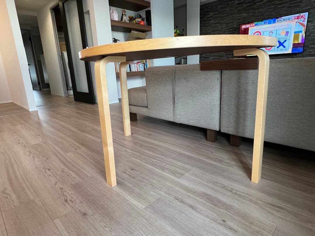 アルテック 95 テーブル 半円形 120cm ホワイトラミネート