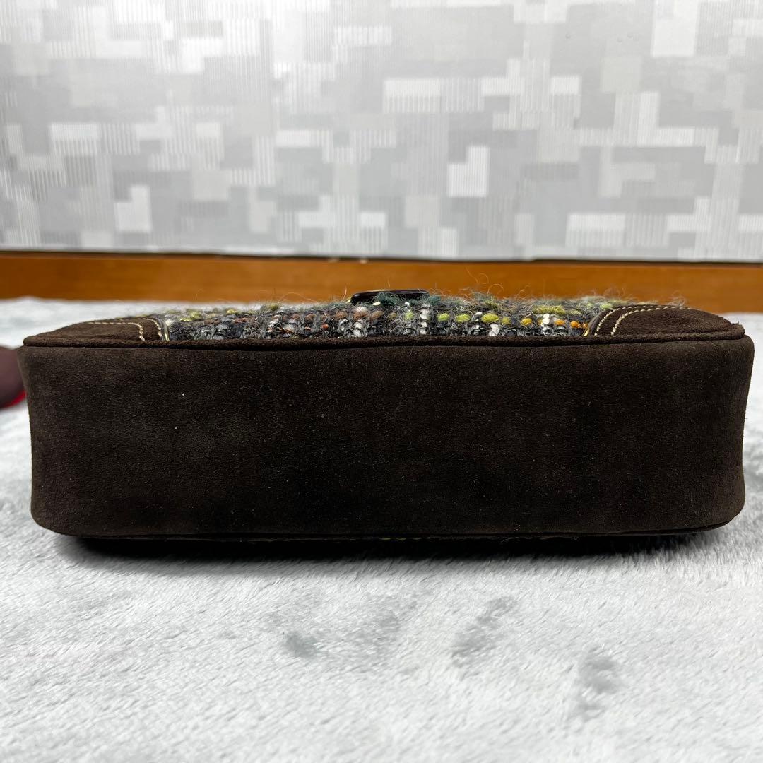 COACH コーチ アクセサリーポーチ ツイード スエード