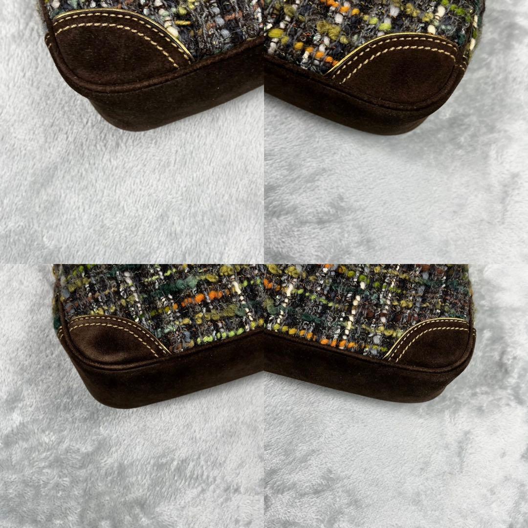 COACH コーチ アクセサリーポーチ ツイード スエード