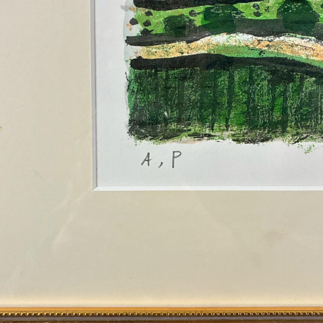 美品 田崎廣助「快晴の阿蘇」リトグラフ 直筆サイン・印章有 額縁入 熊本 阿蘇山