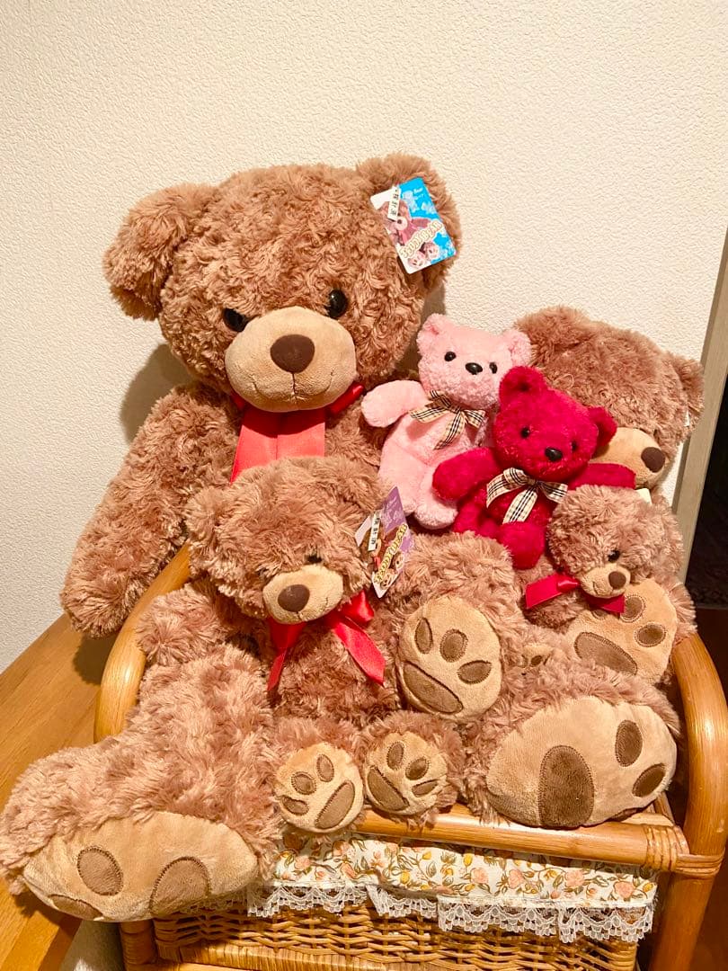 テディベア　6体まとめ売り　ラージ　ミディアム　スモール　ベビー