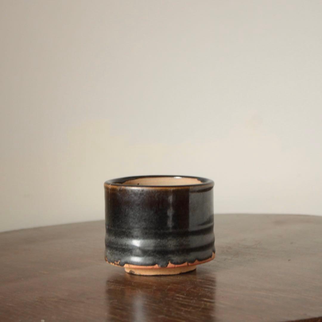 壺屋 褐釉 火入 筒茶碗 古美術 古道具 アンティーク 壺屋焼
