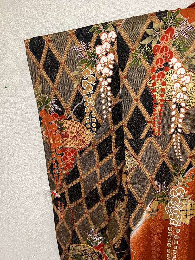 振袖　成人式　藤文様　美品　長襦袢セット