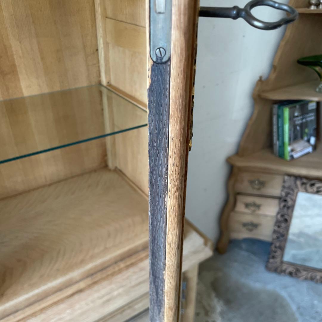 ビンテージ ガラス収納キャビネット ショーケース 食器棚