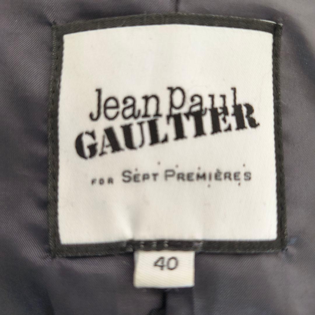ジャンポールゴルチエ グレー チェスターコート 40 マチ針 フェイクパール