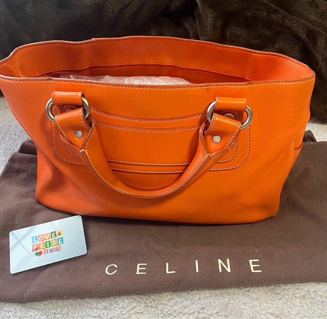 CELINE セリーヌ ブギーバック ハンドバッグ オレンジ 本革