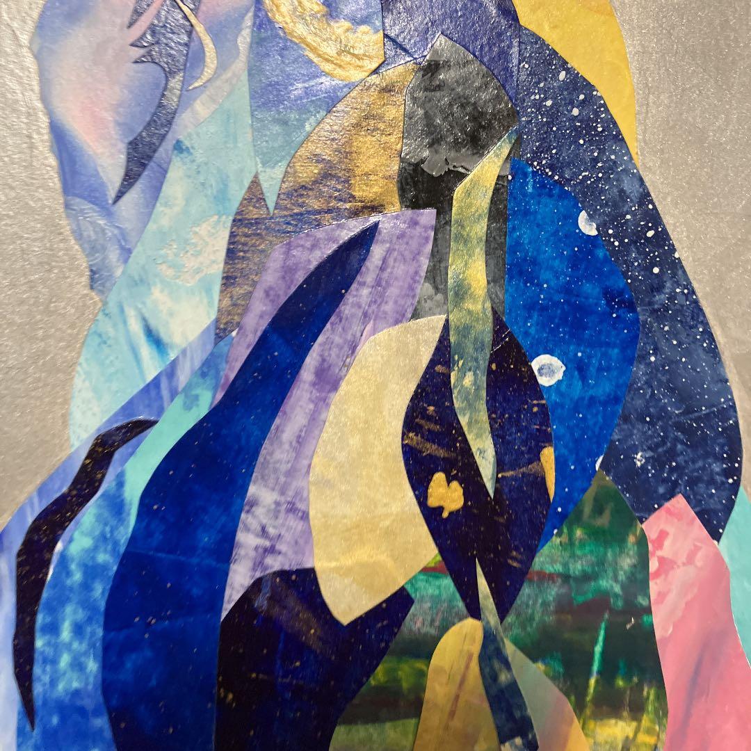 コラージュ猫　絵画　イラスト　ドローイング