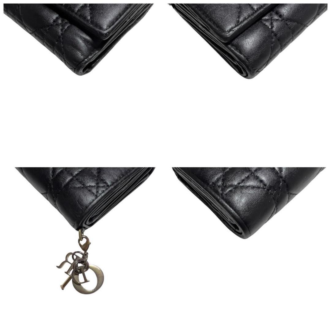 Christian Dior ディオール 折り財布 ブラック ロゴチャーム