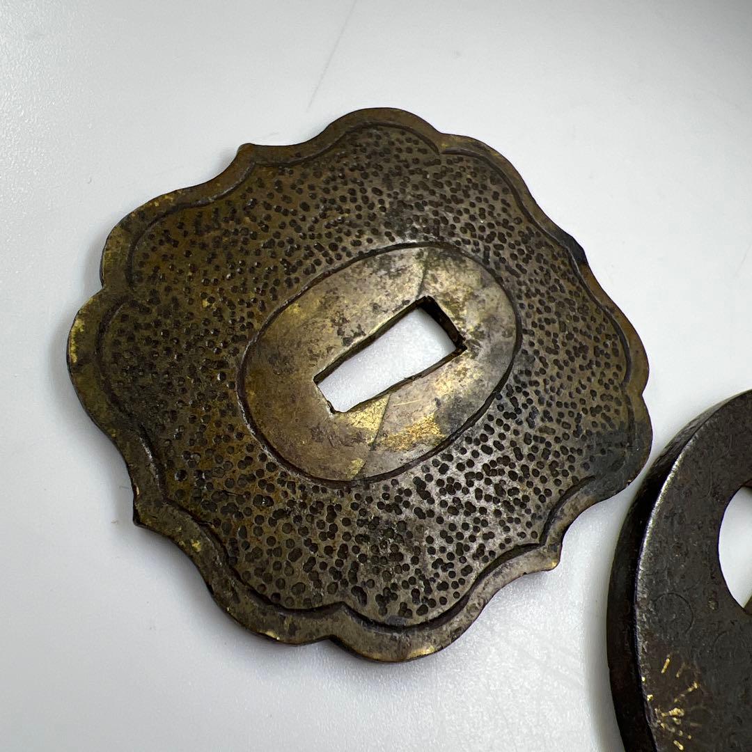 江戸時代　刀装具　金象嵌鍔2点　124g 東Y7-0820ア㉞