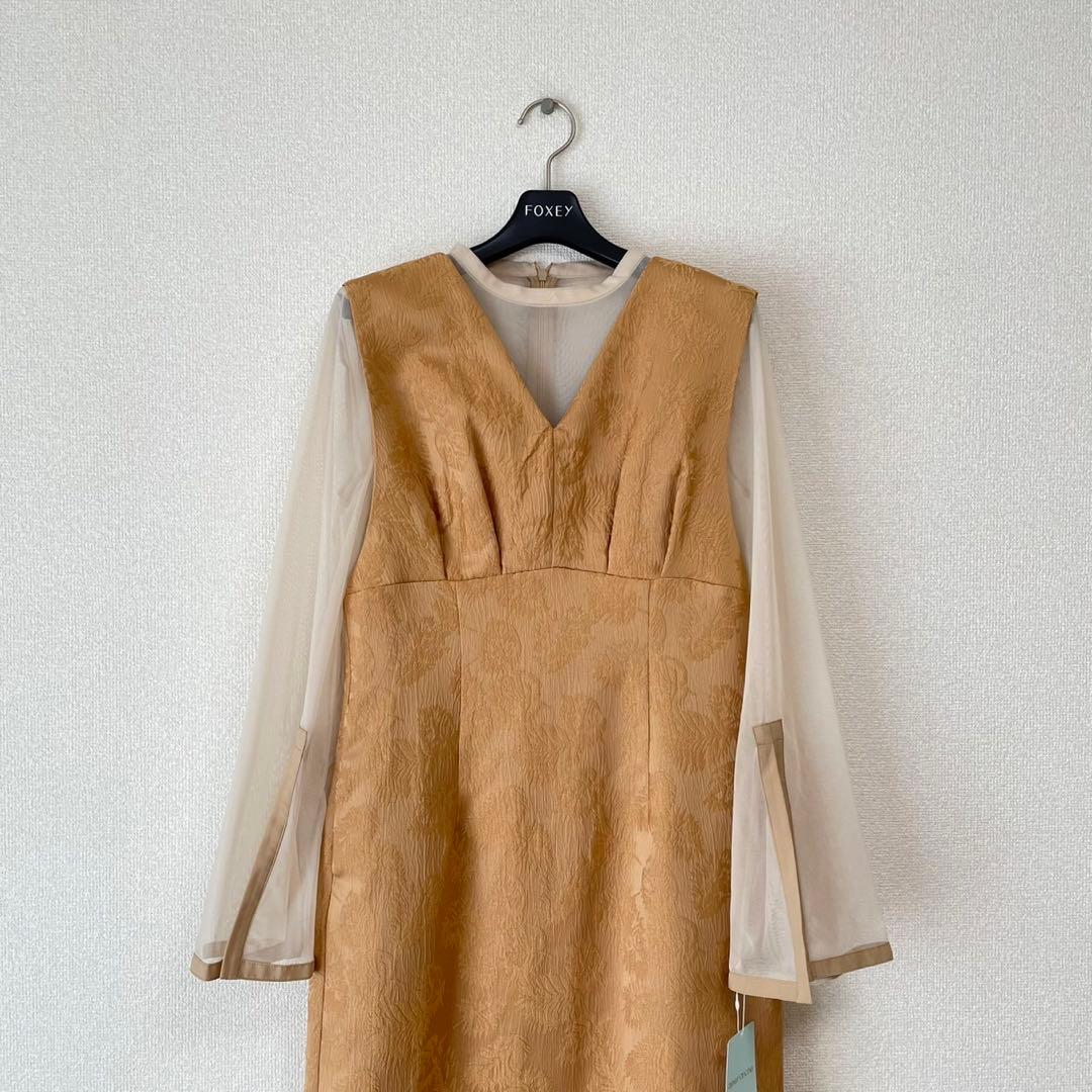 【新品未使用】AIMER チュールブラウス付きジャカードIラインドレス