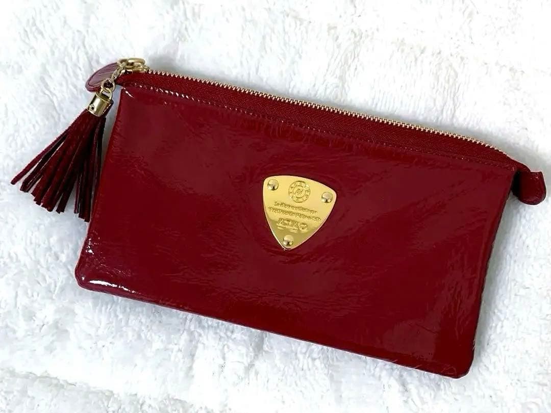 ATAO ブーブー お財布ポシェット ショルダーバッグ エナメル レッド 金