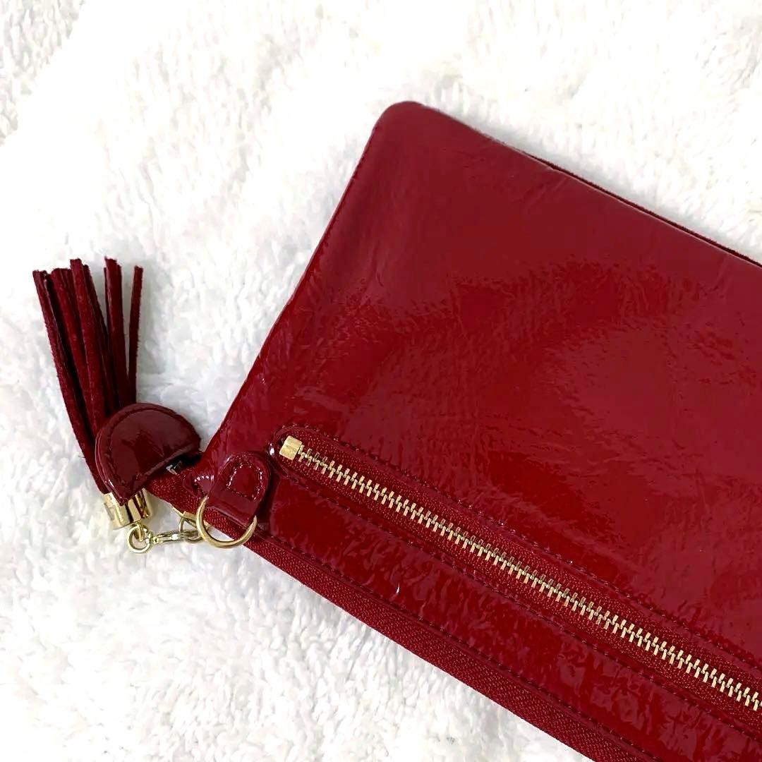 ATAO ブーブー お財布ポシェット ショルダーバッグ エナメル レッド 金