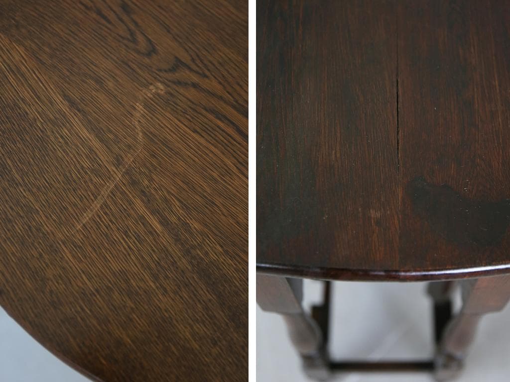 英国アンティーク木製ゲートレッグテーブル/ダイニング机バタフライ(89-118)