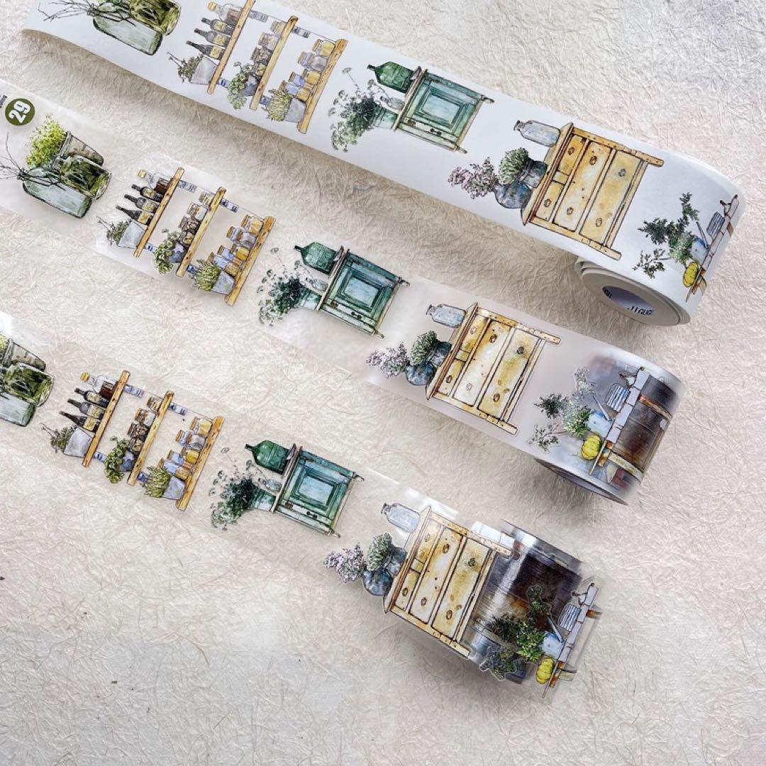 新品　DINGDING　29# 居　PET霧面型抜きタイプマスキングテープ10m