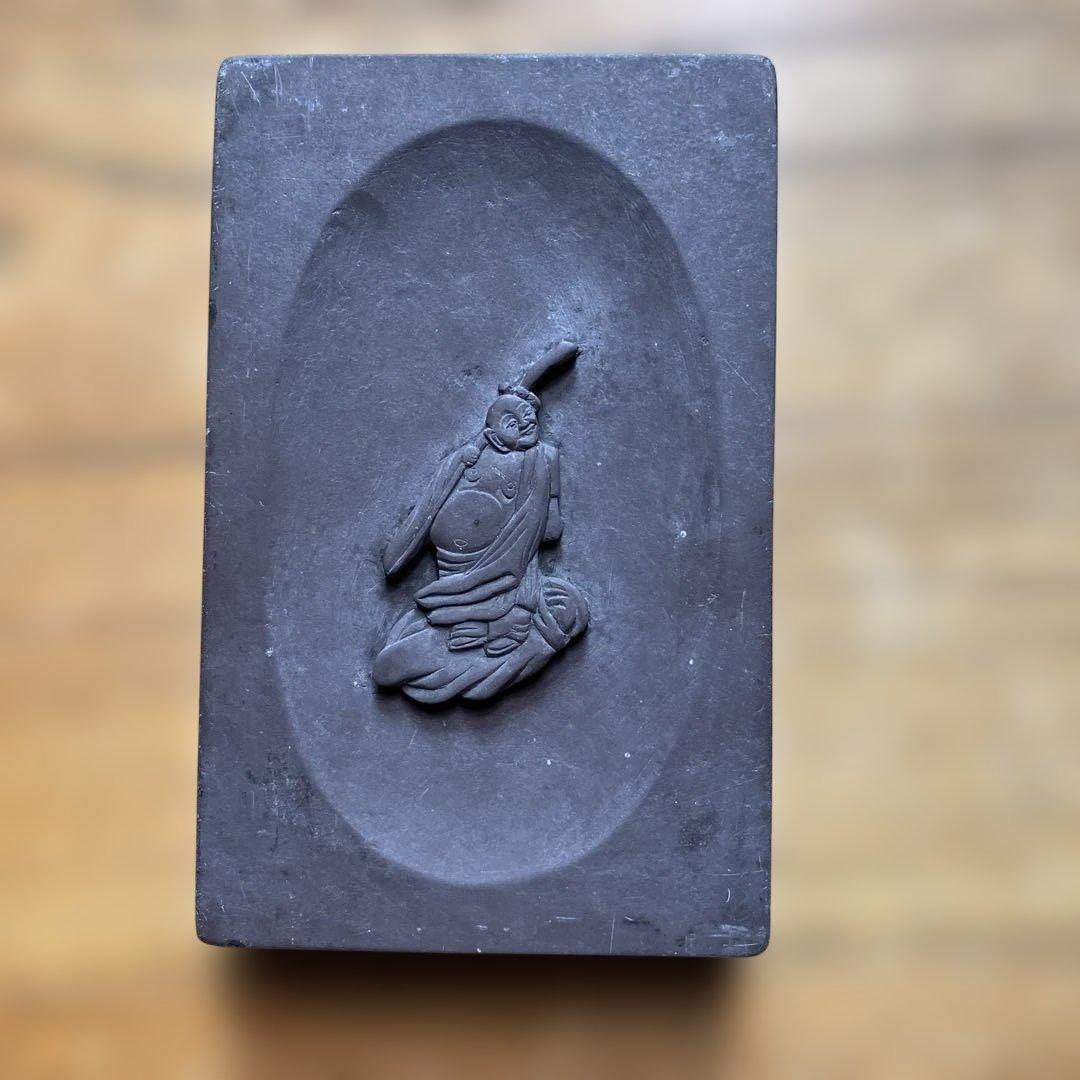 古硯　浮彫り美術品