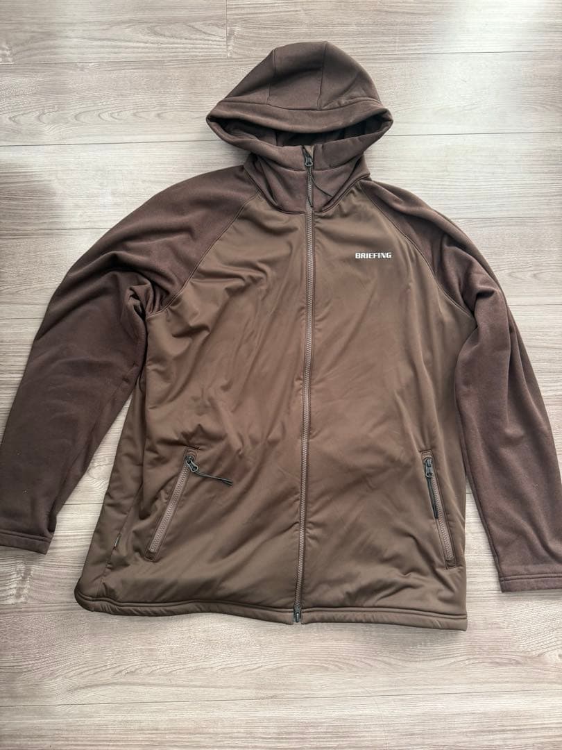 追加値下　BRIEFING ブリーフィング ブラウン XL フード付きパーカー