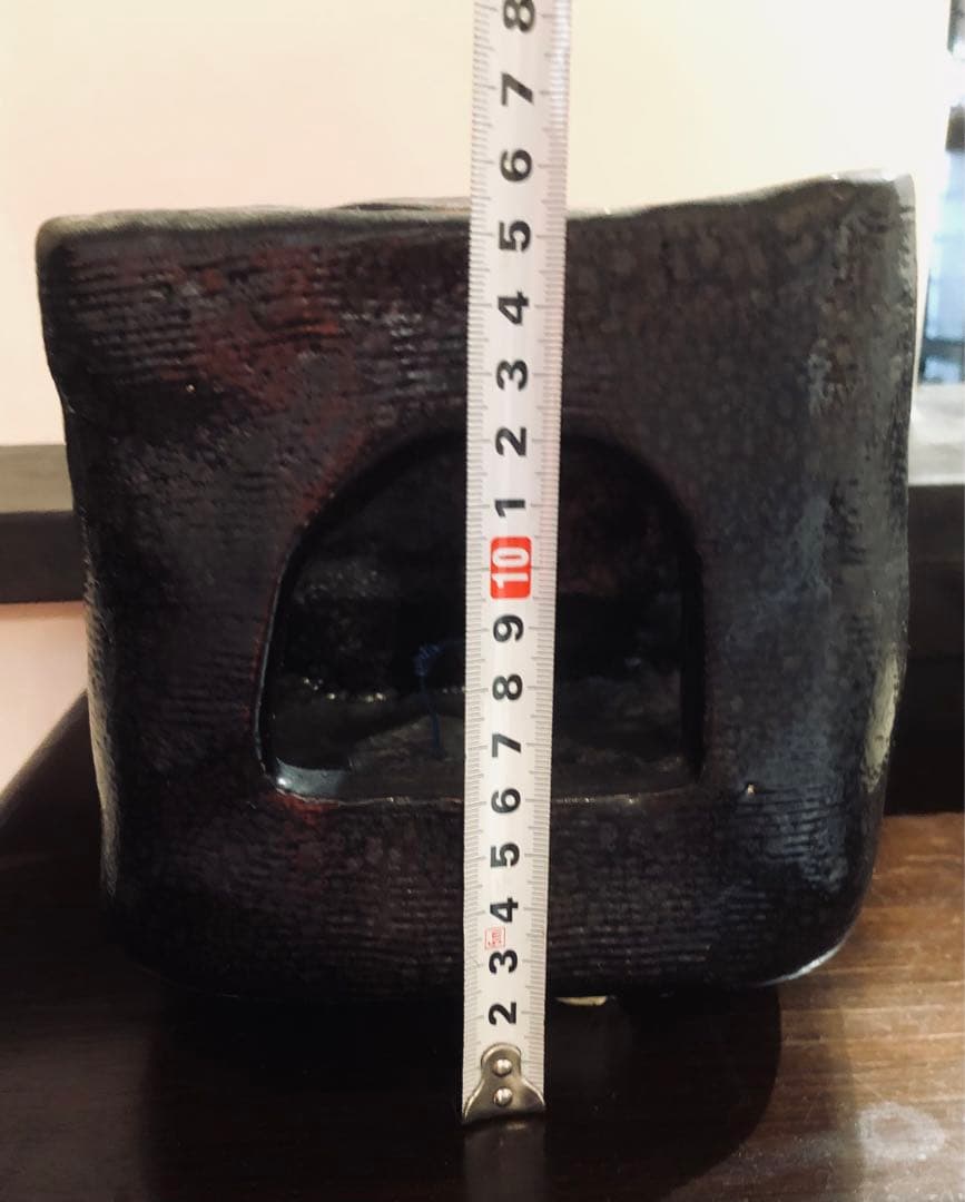 美品！骨董品　アンティーク　陶器　黒　陶印　京焼