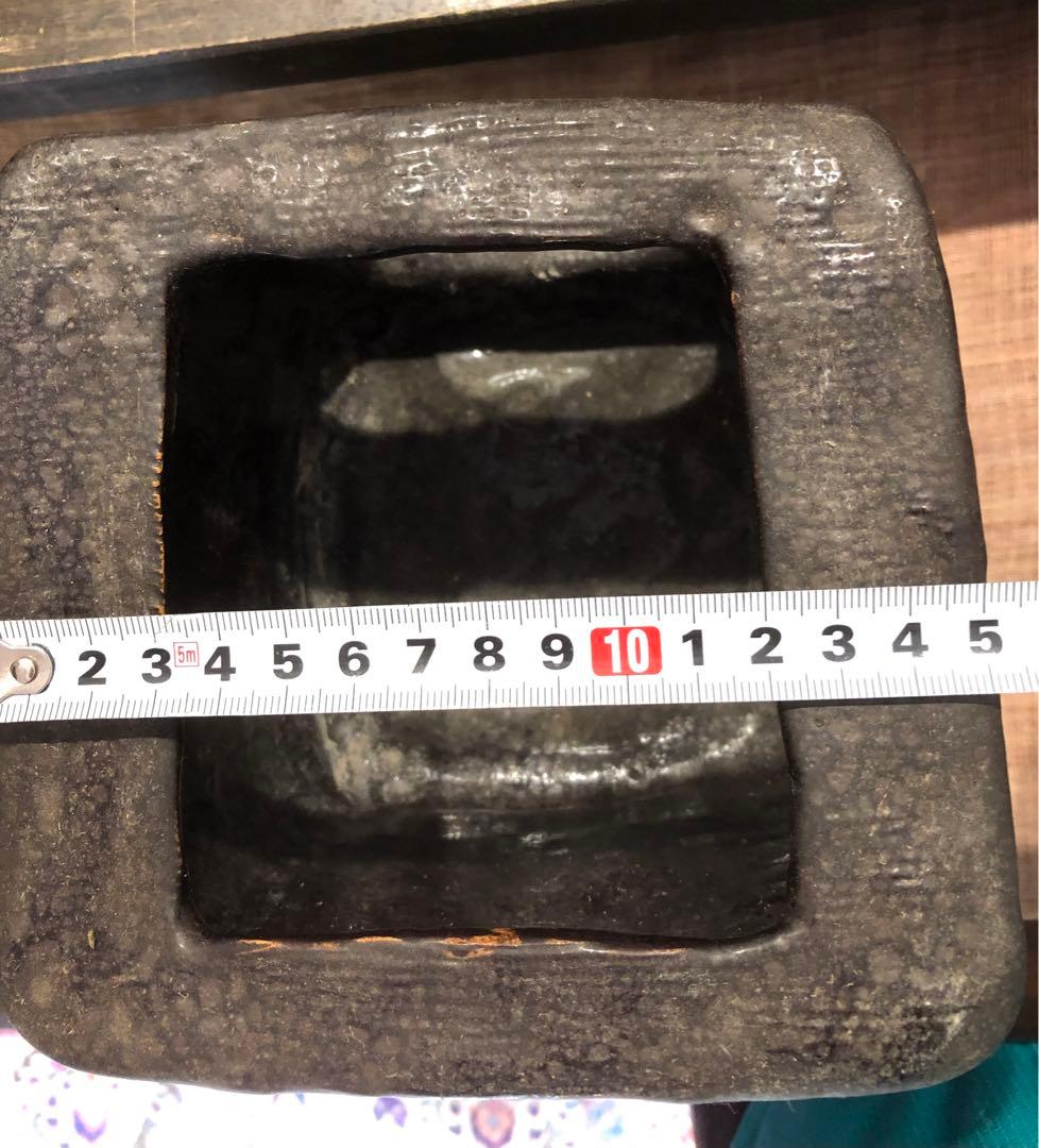 美品！骨董品　アンティーク　陶器　黒　陶印　京焼