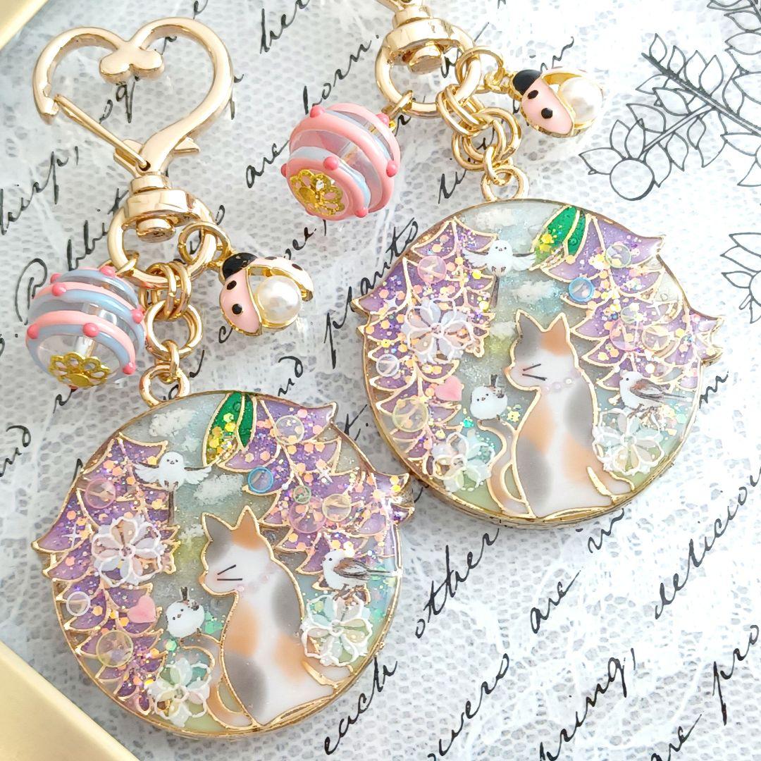 白雪の天使♡アマビエさん　他レジンキーホルダー計6点　ハンドメイド