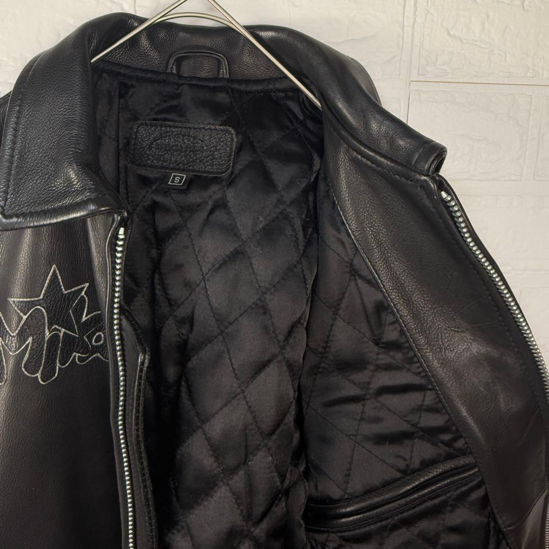 【羽刺繍】 DEGNER ライダース レザー ジャケット 本革 可愛い