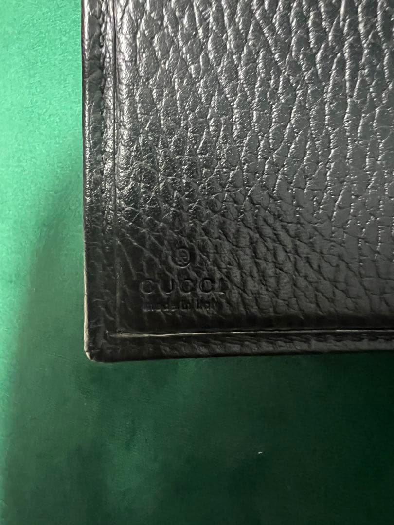 GUCCI　GG ブラックレザー　 三つ折り財布