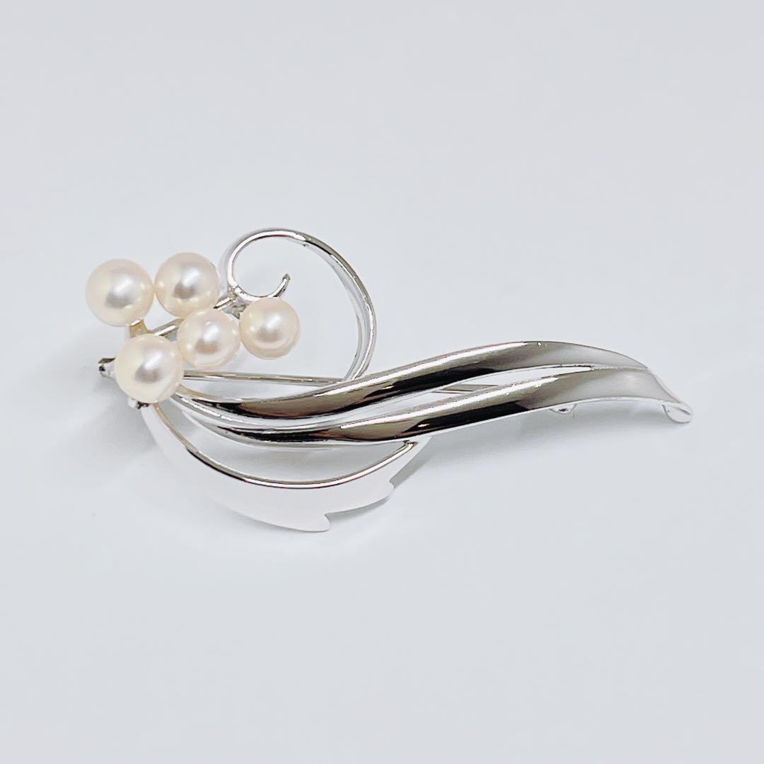 極美品✨　MIKIMOTO ミキモト パール　ブローチ　コサージュ　リーフ