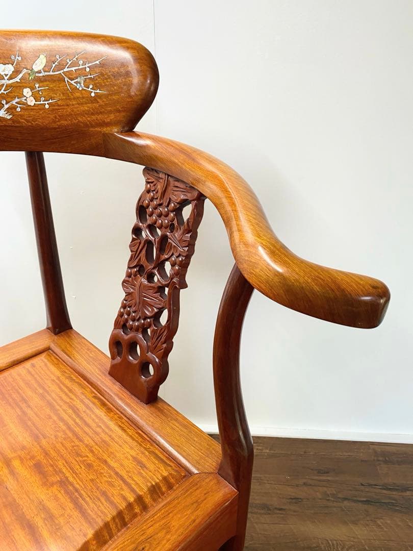 螺鈿細工 中国家具 椅子 アームチェア