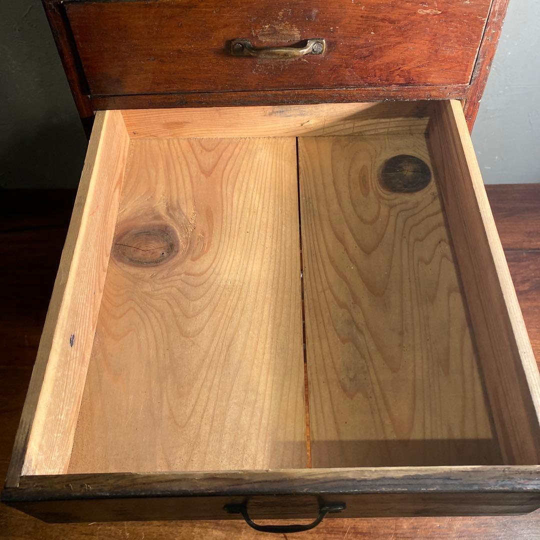 時代物 虫喰い 五段小引き出し 大正 昭和初期 小家具 古民家 骨董品 時代箪笥