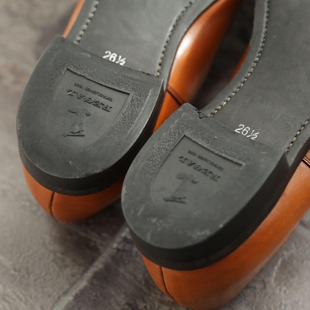 リーガル　内羽根ストレートチップ　265 茶