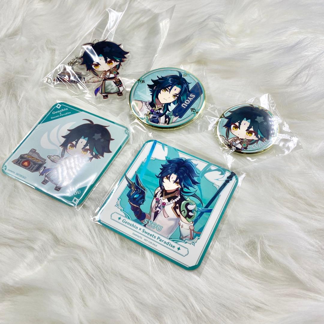 スイパラ　原神　魈　缶バッジ2　キーホルダー　コースター2 セット