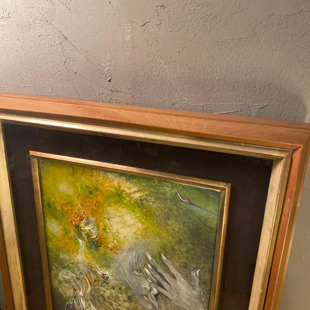 松山幾三郎 『仮面』 油絵 額装品 アート 絵画 原画 油彩 インテリア