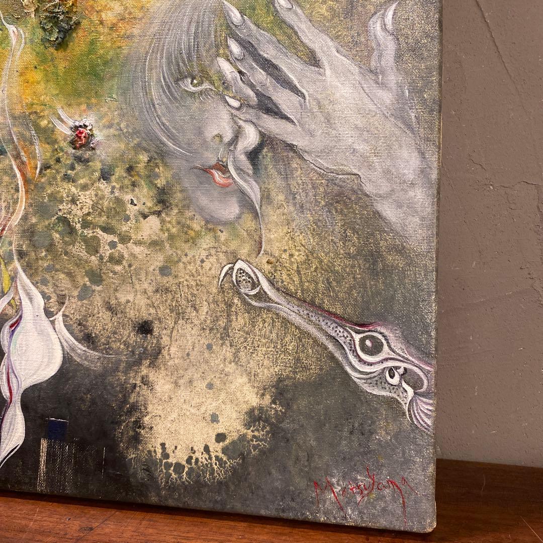 松山幾三郎 『仮面』 油絵 額装品 アート 絵画 原画 油彩 インテリア