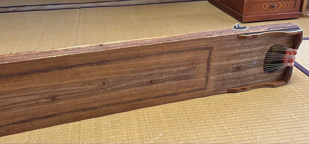 送料無料　木製筝 13本弦 和柄カバー付き