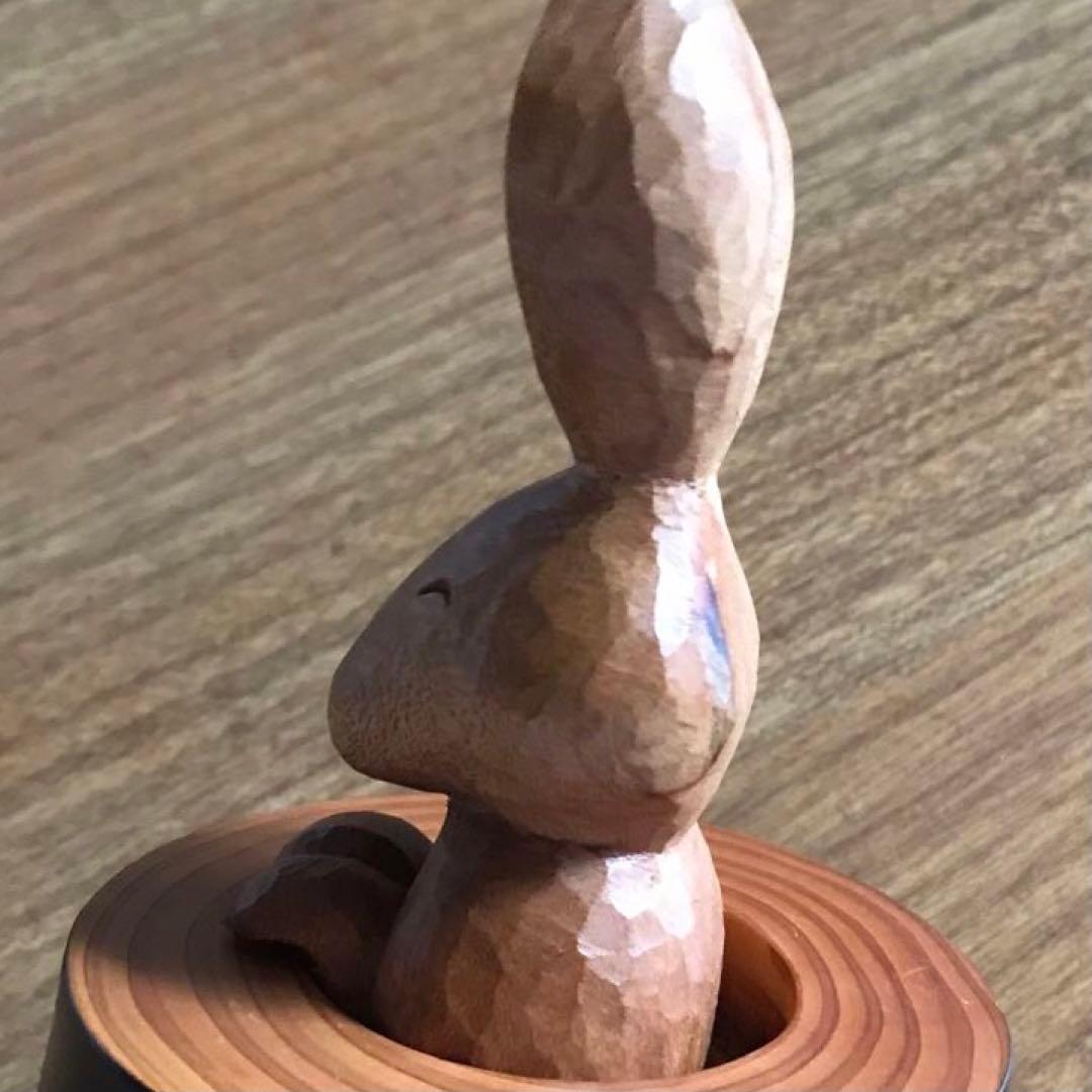 ウサギの木彫り　和歌山　龍神村