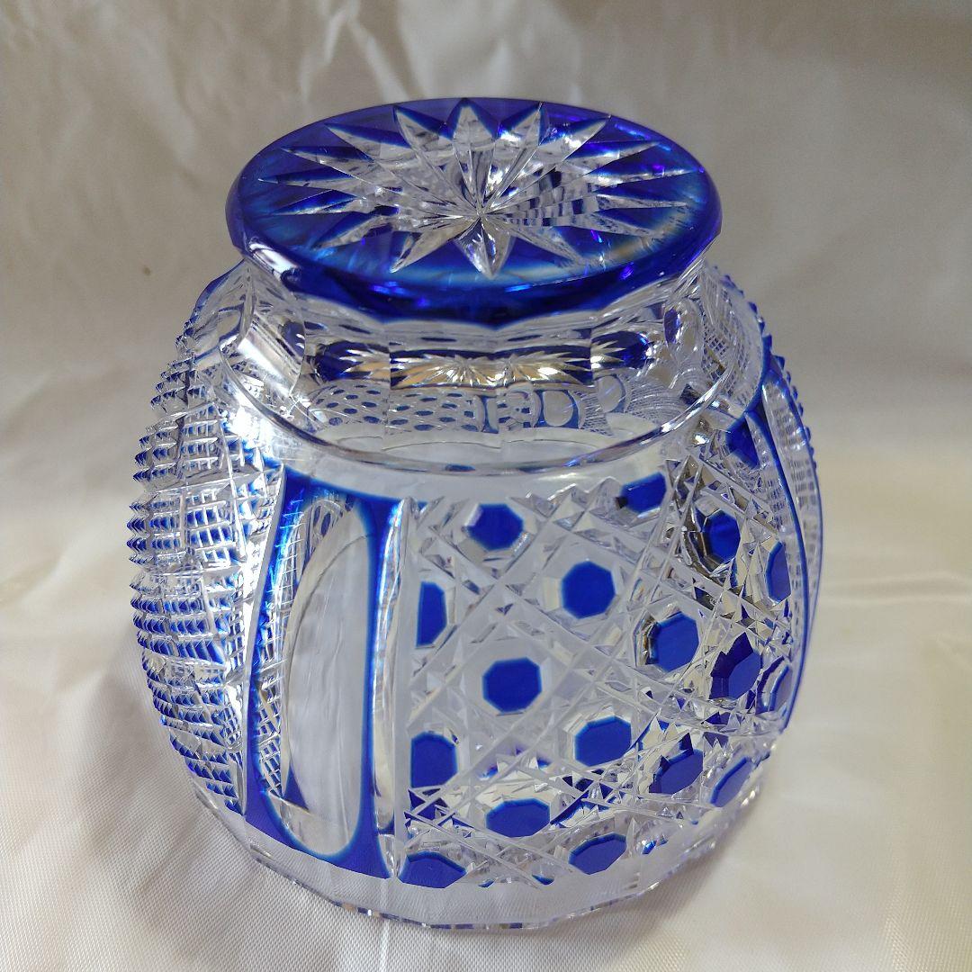 青被せ ぐい呑み 八角籠目と魚子紋