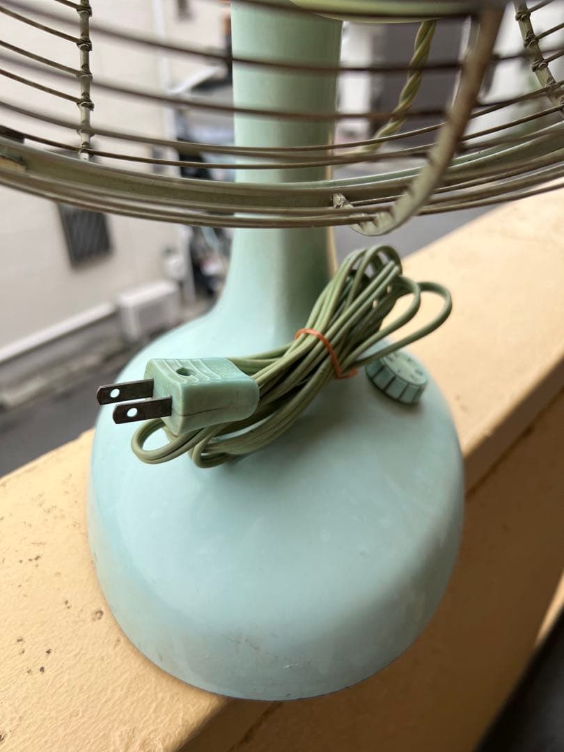 レトロ ミントグリーン 扇風機 3枚羽根