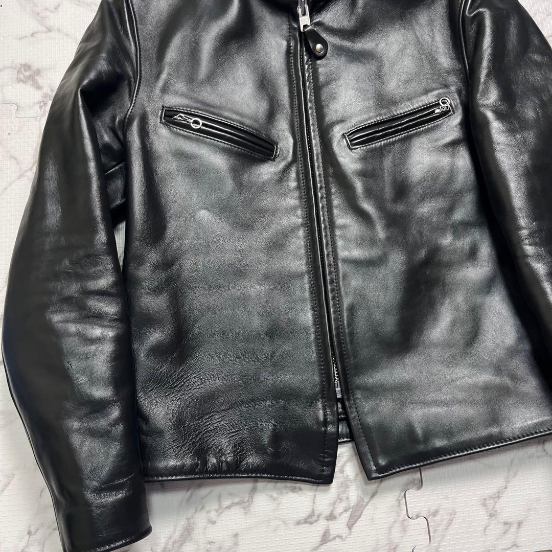 k*9様 極美品✨schott シングルライダース ホースハイド 38 641x
