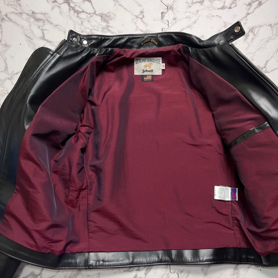 k*9様 極美品✨schott シングルライダース ホースハイド 38 641x