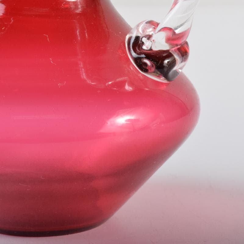 ガラス工芸　吉田勝美作　瑠璃の匠　ガラス水注　共箱　C　7079