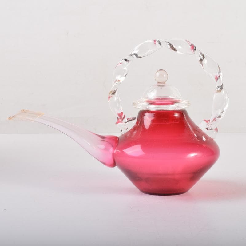 ガラス工芸　吉田勝美作　瑠璃の匠　ガラス水注　共箱　C　7079