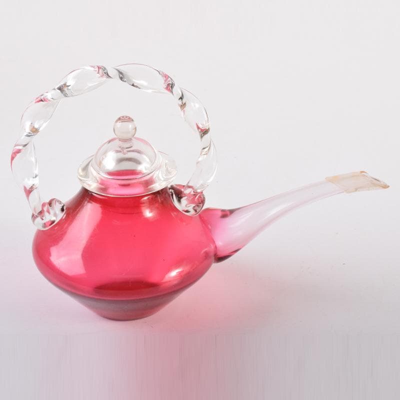 ガラス工芸　吉田勝美作　瑠璃の匠　ガラス水注　共箱　C　7079