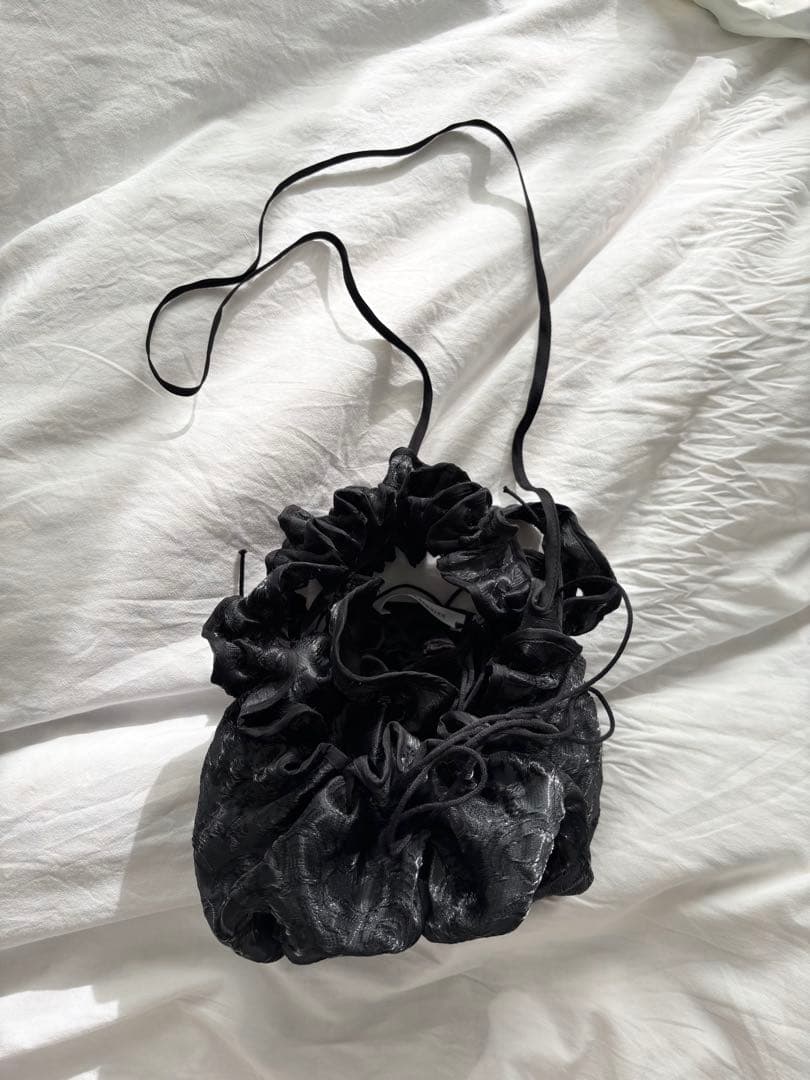 CECILIE BAHNSEN ブラック ギャザーバッグ