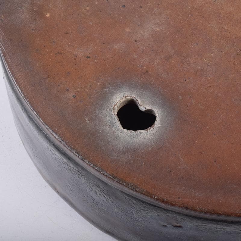 中国　清源豊國製造　紫砂　朱泥　海鼠釉　楕円盆栽鉢　植木鉢　M　R8987B